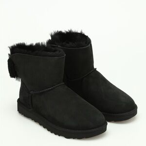 Black Suede Ankle Boots with Fur Lining